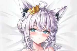 モモ魚 紫月瑠璃 白上フブキ フブキングダム半脱ぎVer 抱き枕カバー サムネイル