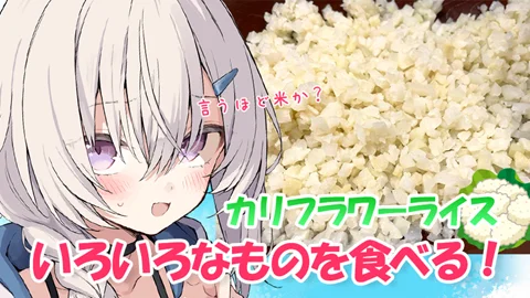 「真白くりすが色々なものを食べる！Part23 カリフラワーライス編」 サムネイル